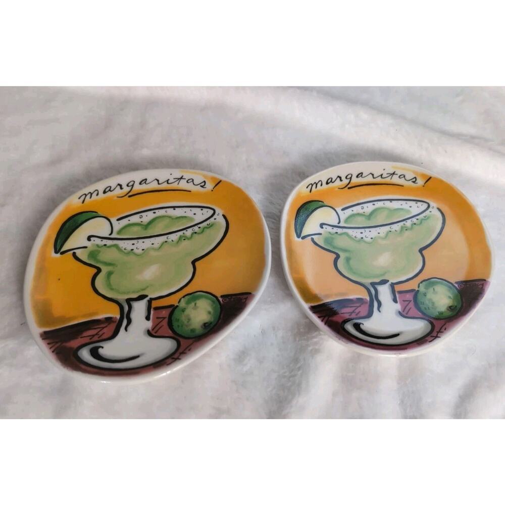 Mud Pie Tracy Flickinger Margaritas Tray Small Pair Of Plates
